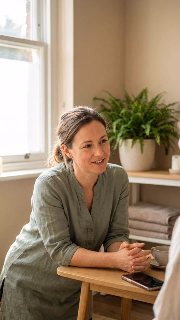 Wellness practitioner in a consultation