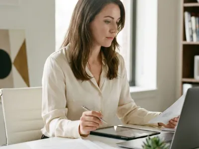 Sales professional making calls