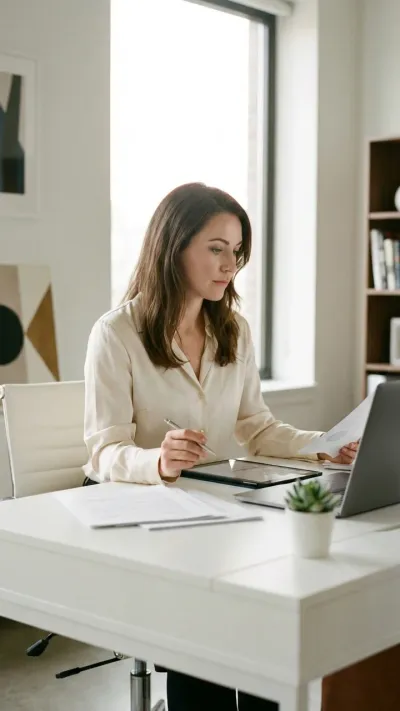 Sales professional making calls