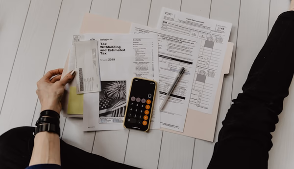 Professional accountant working at a modern office with financial documents