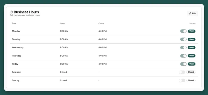 Business Hours