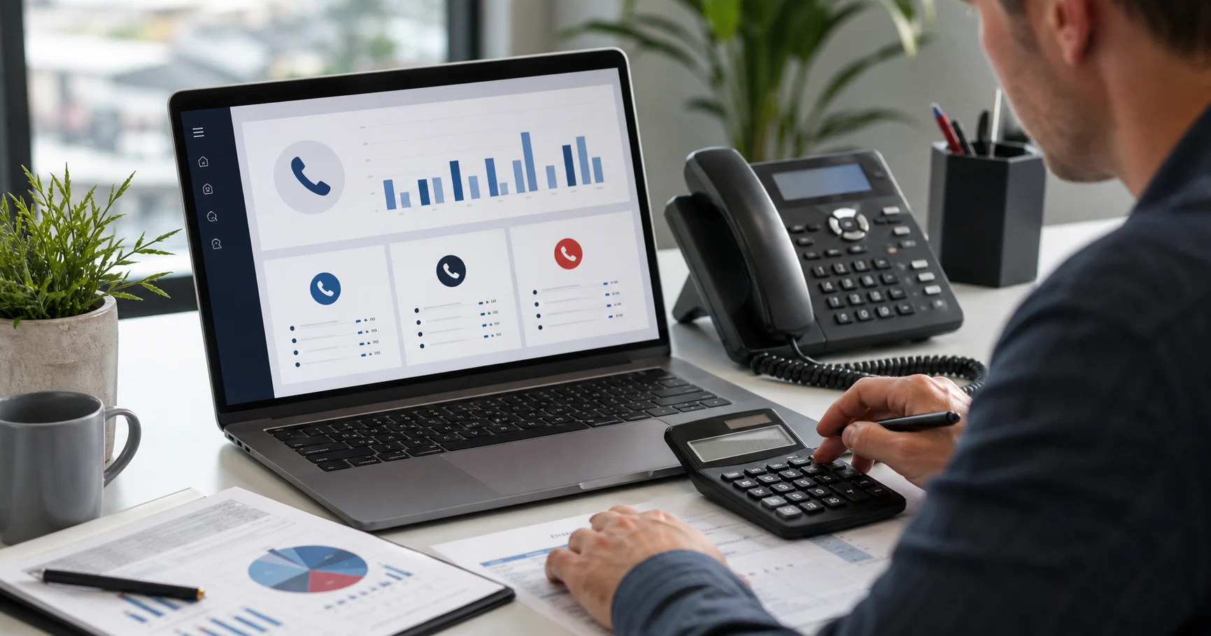 Canadian business owner comparing AI receptionist pricing and call volume