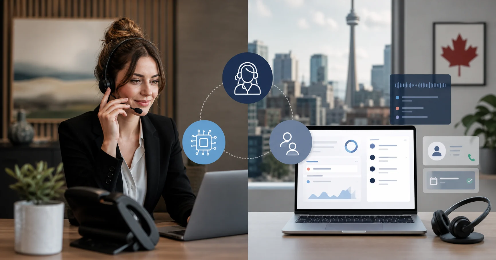 Human and AI virtual receptionist options for Canadian businesses